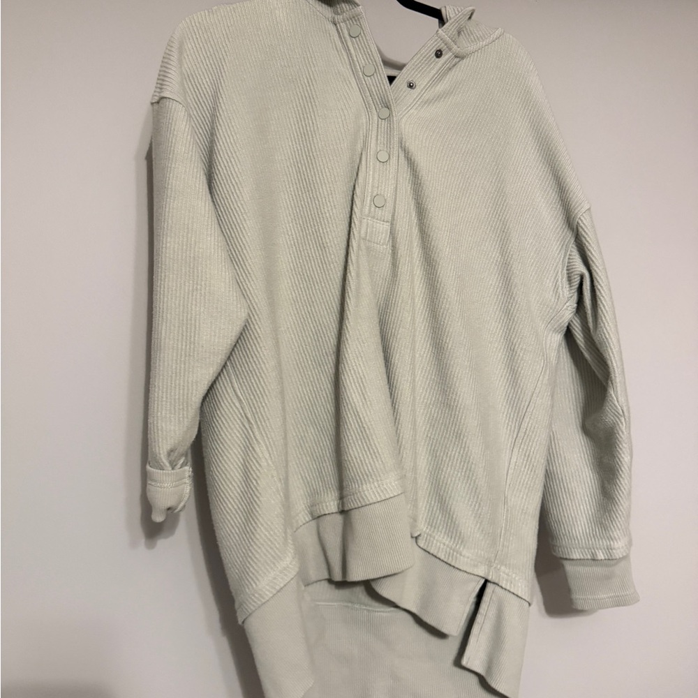 Aerie Slouchy Ribbed Pullover in Light Green